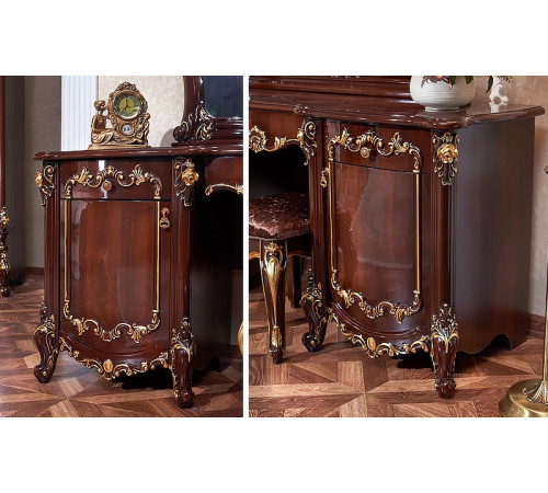 Туалетный столик с зеркалом Элиза Люкс (орех)