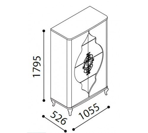 Шкаф витрина 2-х дверная Легенда LEGN-13 венге