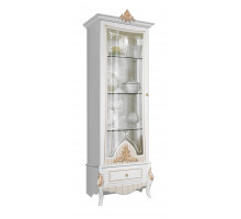 Витрина однодверная в гостиную Стелла (белый золото)
