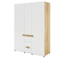 Трехстворчатый шкаф для одежды и белья с зеркалом в спальню Леонардо МН-026-08