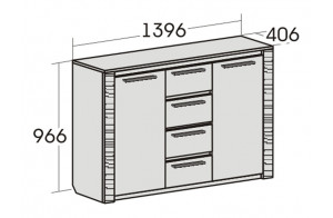 Широкий комод 1400 Элана, цвет Бодега белая